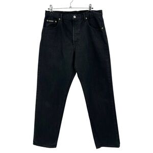 CK Calvin Klein Jeans Vintage Leather Patch Tapered 90's Classic Black Jeans 13